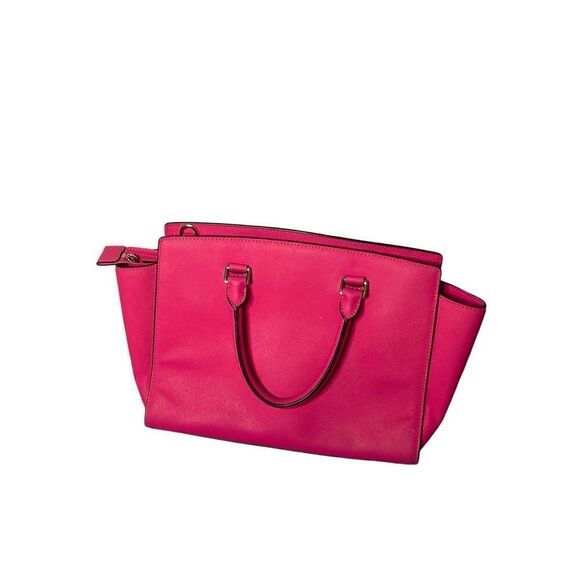 Michael Kors Selma Saffino Leather Medium Satchel in Rasberry - Picture 5 of 5